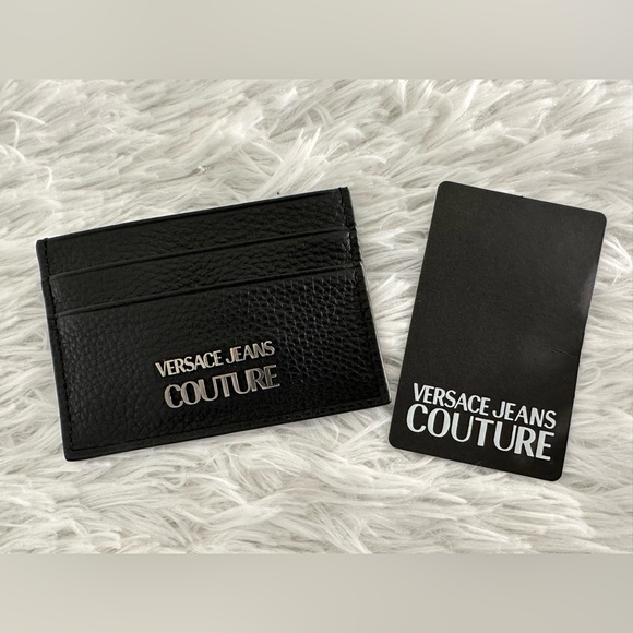 Authentic VERSACE Couture Black Leather‎ Card Case Wallet